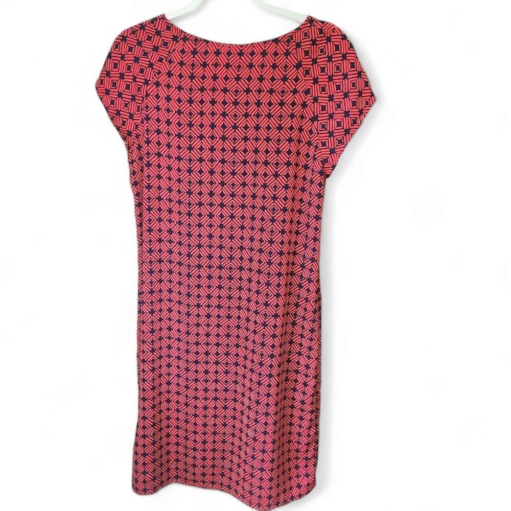 Merona geometric midi dress Workwear cocktail dress comfortable breathable M - Picture 4 of 6
